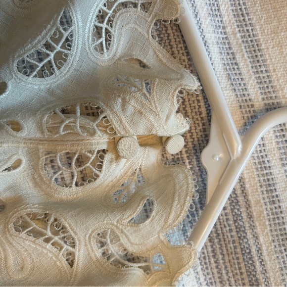 Jonathan Simkhai Cream Embellished Bib Collar Blouse - Picture 5 of 5